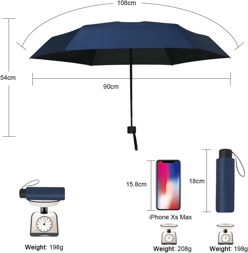 Vicloon Travel Mini Umbrella for Purse,6 Ribs Mini Umbrella,Coating Layer Fabric Blocking UPF 50 UV Protection 99.9% Compact Folding Purse Umbrella,Mini travel Sun Umbrella Lightweight Small Compact-1