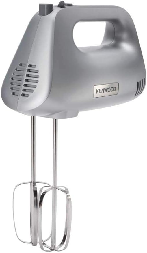 Kenwood Handmixer, 450W, 5 Speeds, Stainless Steel Kneaders and Beaters for Durability and Strength HMP30.A0SI- Silver-0