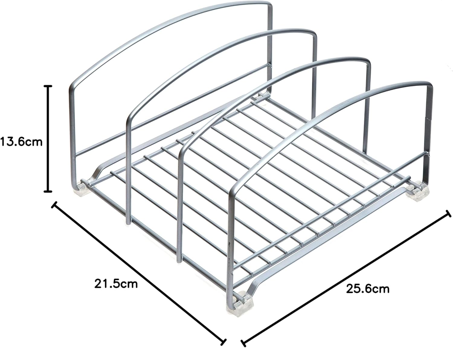 Amtido Kitchen Cupboard Storage Organiser Rack For Trays, Chopping Boards, Cooking Sheets And Baking Accessories – Suitable For Pantry, Cabinet Drawers, Counter-top Or Under Sink – Matt Silver-7