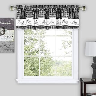 Achim Home Furnishings Live, Love, Laugh Valance 58x14 - Charcoal