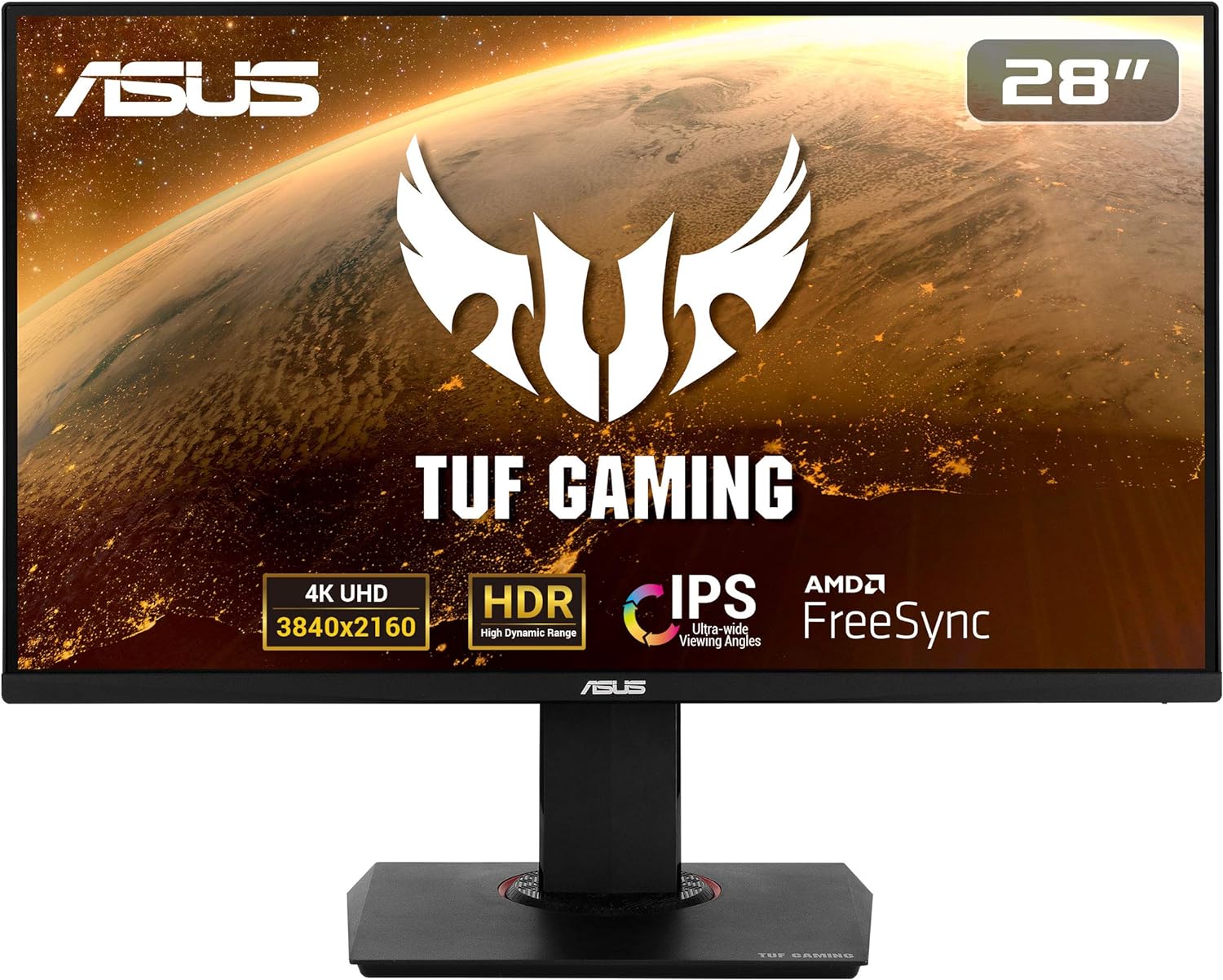 ASUS TUF Gaming VG289Q, 28 Inch4K (3840x2160) Gaming monitor, IPS, 90% DCI-P3, DP, HDMI, FreeSync, Low Blue Light, Flicker Free, Shadow Boost, HDR 10, Black-0