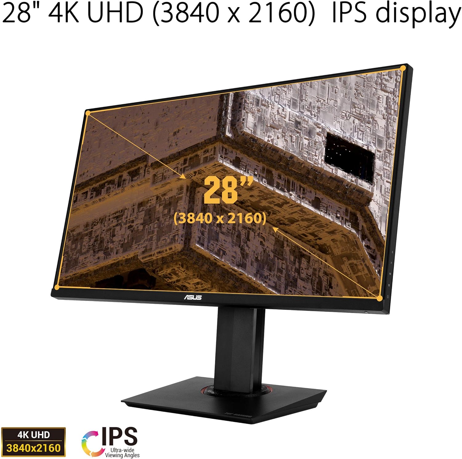 ASUS TUF Gaming VG289Q, 28 Inch4K (3840x2160) Gaming monitor, IPS, 90% DCI-P3, DP, HDMI, FreeSync, Low Blue Light, Flicker Free, Shadow Boost, HDR 10, Black-1