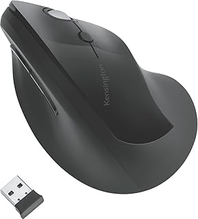 Kensington Wireless Mouse - Pro Fit Ergonomic Vertical 2.4GH Wireless Mouse with Scroll Wheel and 4 Buttons to Prevent Mouse Arm / Tennis Elbow / RSI Syndrome; Black (K75501EU)