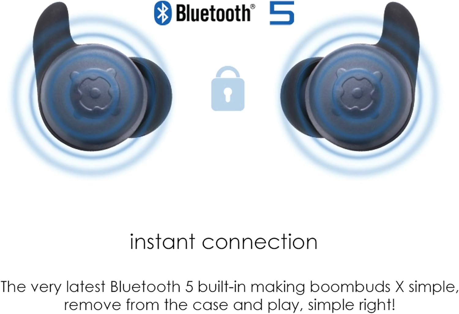 Boompods Boombuds X True Wireless Earbuds - Bluetooth Earphones, In Ear Wireless Headphones with Microphone, Ear Buds with IPX6 Waterproof Rating, 4 Hours Playtime, Graphite-1