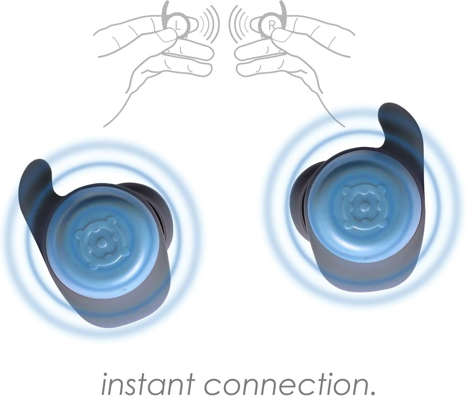 Boompods BOOMBUDS XR Bluetooth Wireless Earbuds - Sweatproof, Waterproof with IPX7 Rating - Great Sound for your Workouts, Working in the Office, Running and Other Sports - Great Sound (Ice Blue)-4