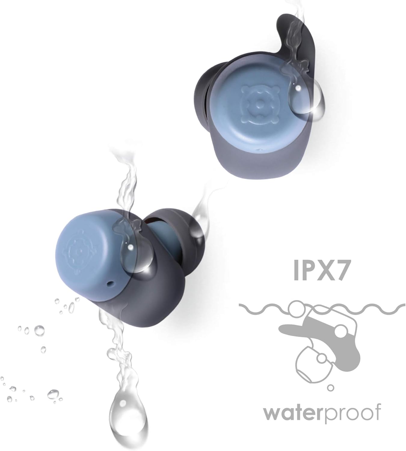 Boompods BOOMBUDS XR Bluetooth Wireless Earbuds - Sweatproof, Waterproof with IPX7 Rating - Great Sound for your Workouts, Working in the Office, Running and Other Sports - Great Sound (Ice Blue)-5