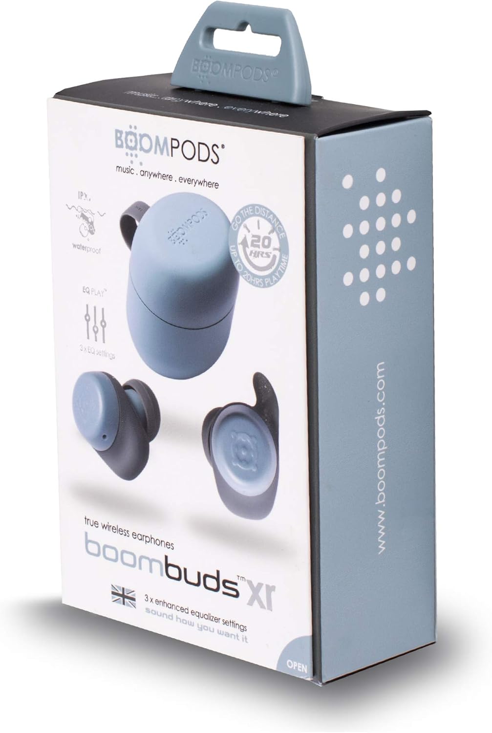 Boompods BOOMBUDS XR Bluetooth Wireless Earbuds - Sweatproof, Waterproof with IPX7 Rating - Great Sound for your Workouts, Working in the Office, Running and Other Sports - Great Sound (Ice Blue)-7