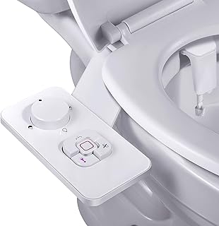 Bidet Attachment for Toilet UK- SAMODRA Non-Electric Cold Water Bidet Toilet Seat Attachment with Pressure Controls,Retractable Self-Cleaning Dual Nozzles for Frontal & Rear Wash - White