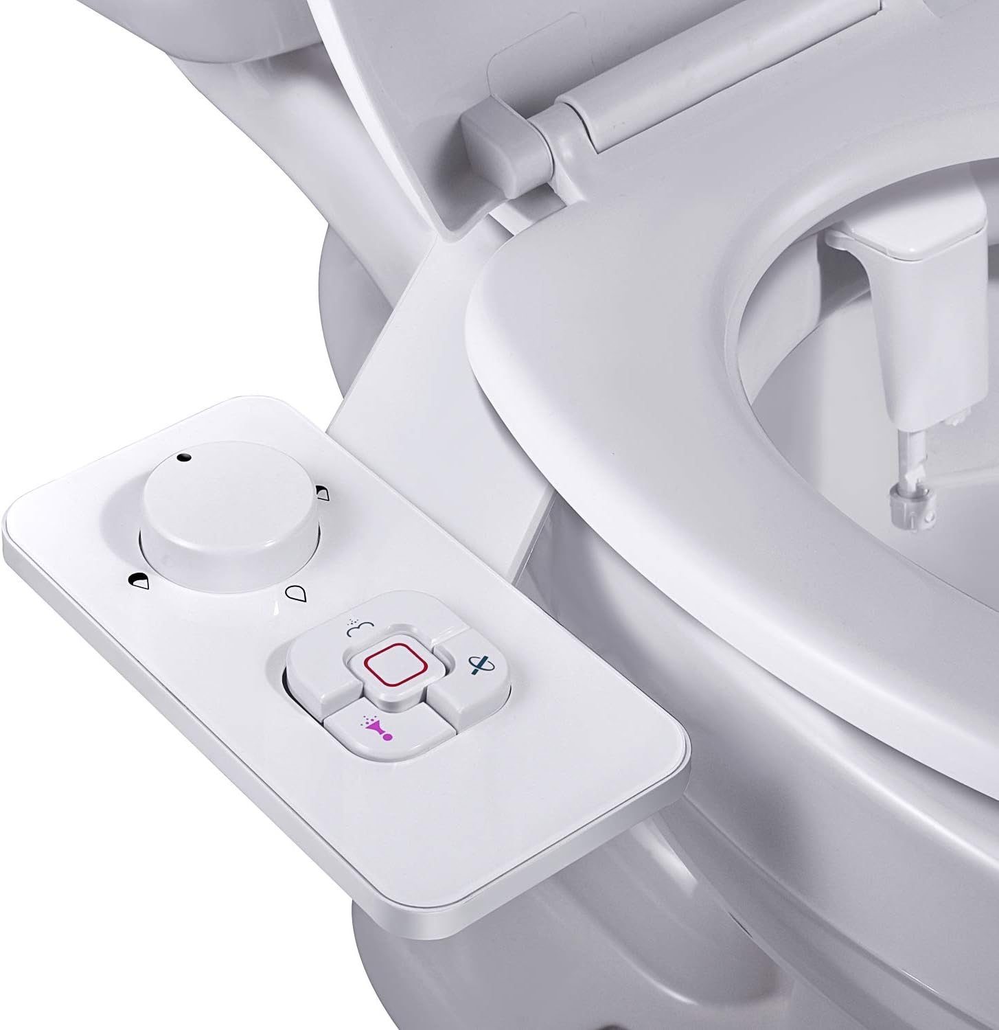 Bidet Attachment for Toilet UK- SAMODRA Non-Electric Cold Water Bidet Toilet Seat Attachment with Pressure Controls,Retractable Self-Cleaning Dual Nozzles for Frontal & Rear Wash - White-0