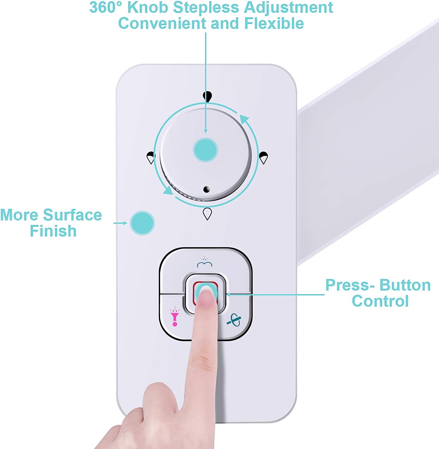 Bidet Attachment for Toilet UK- SAMODRA Non-Electric Cold Water Bidet Toilet Seat Attachment with Pressure Controls,Retractable Self-Cleaning Dual Nozzles for Frontal & Rear Wash - White-1