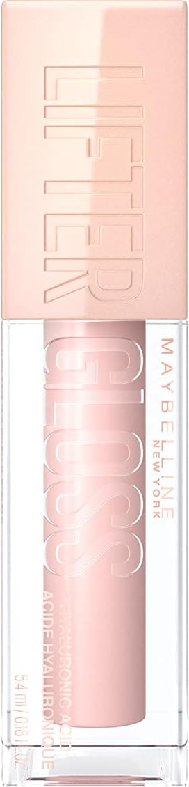 Maybelline New York Lifter Gloss, Hydrating Lip Gloss with Hyaluronic Acid, 5.4 ml, Shade: 002 Ice-0