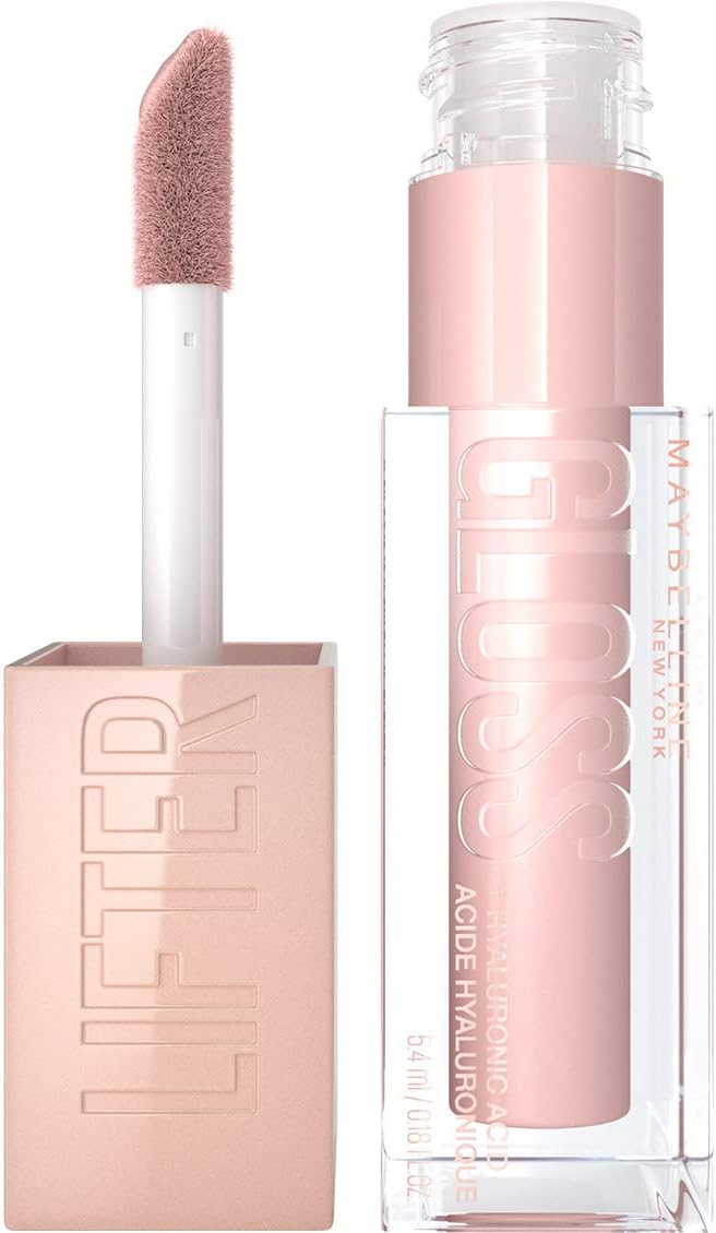 Maybelline New York Lifter Gloss, Hydrating Lip Gloss with Hyaluronic Acid, 5.4 ml, Shade: 002 Ice-1