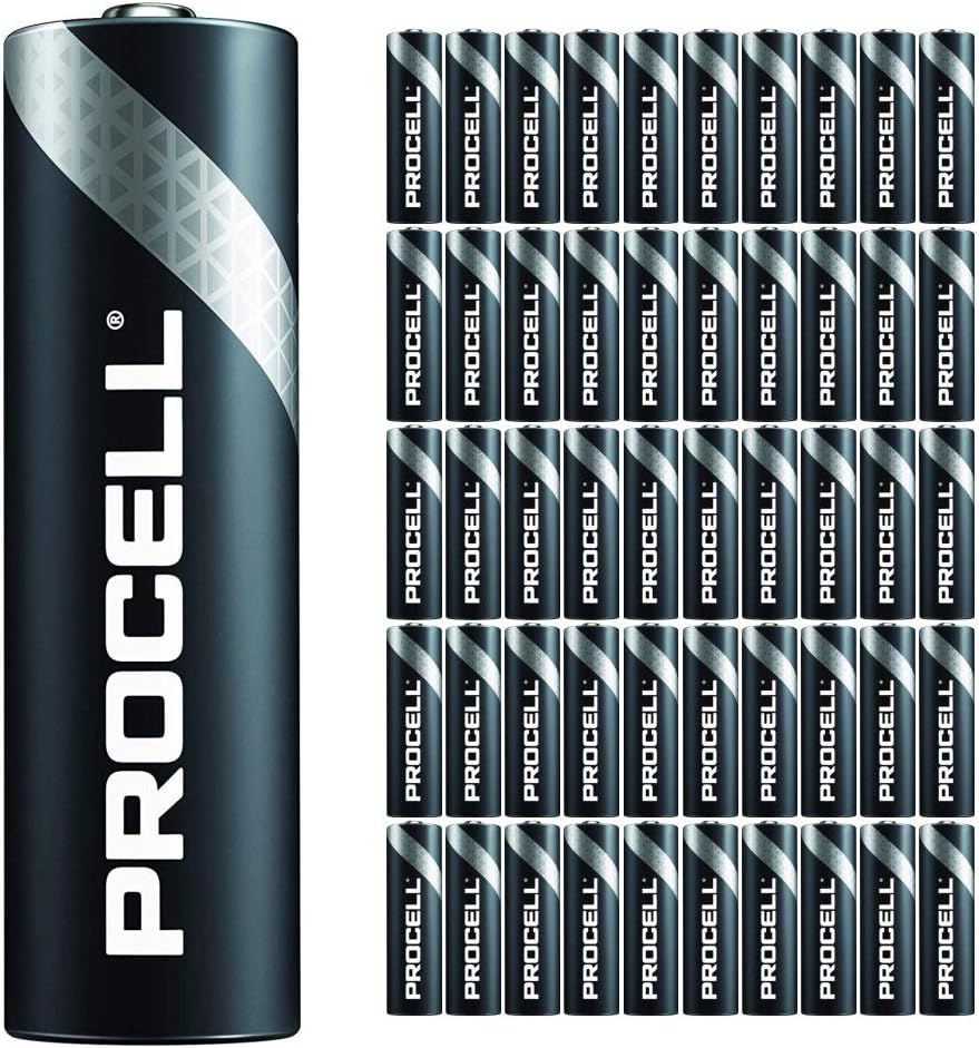 50 Pack - Duracell Procell AA Batteries | 1.5V Industrial Power Alkaline Battery | Home or Office Use | Car Air Freshener Promo Pack | Reliable Long Lasting Power-0