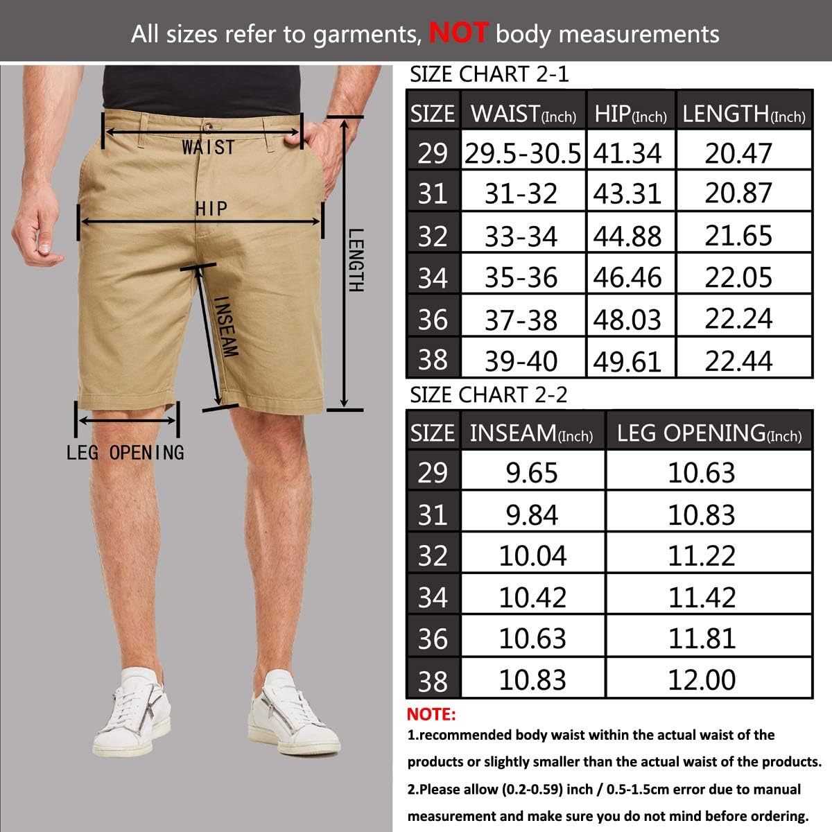 JustSun Mens Casual Chino Shorts Classic Summer-1