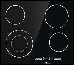 Hisense E6432C Built-in 60cm Electric Ceramic Hob with Child Lock, Touch control, Timer Function - Black 7200W, 20 x 24 x 2 inches (L x W x H)