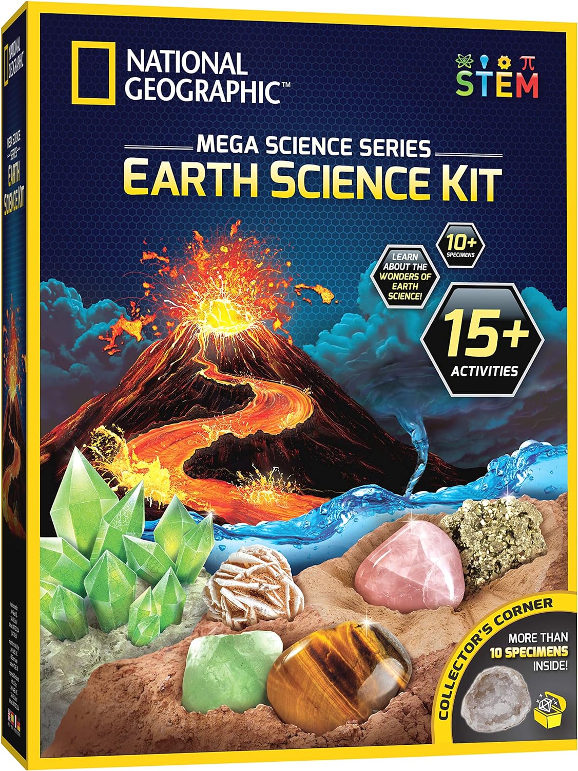 NATIONAL GEOGRAPHIC Earth Science Kit - Over 15 Science Experiments for Kids, Crystal Growing Kit, Volcano Science Kit, Dig Kits & Gemstones, STEM Project Toy for Boys and Girls-7