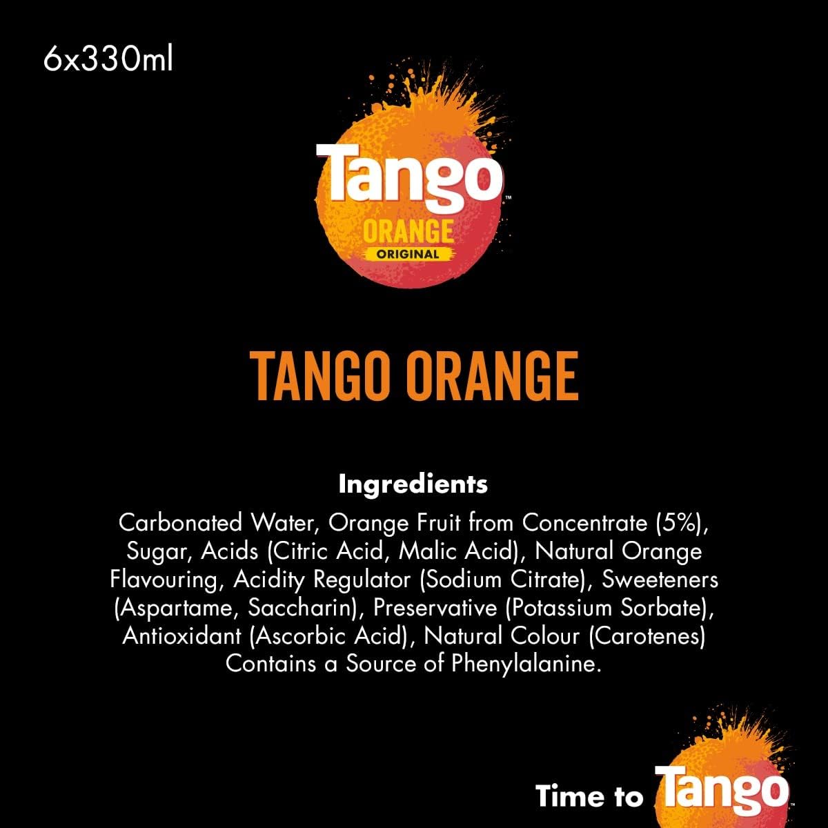 Tango Orange Soft Drink - 330 ml (Pack of 24)-7