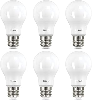 Linkind LED E27 Screw Bulb, 8.2W (60W Equivalent), Warm White 2700K A60 Edison Screw Bulb, Energy Saving Light Bulbs,806 Lumens, Frosted, ERP, CE Certified,Non-Dimmable, Pack of 6