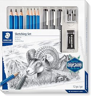 STAEDTLER 61 100 Design Journey Sketching Set - Mixed Set for Sketching Beginners (Pack of 12 Pieces)