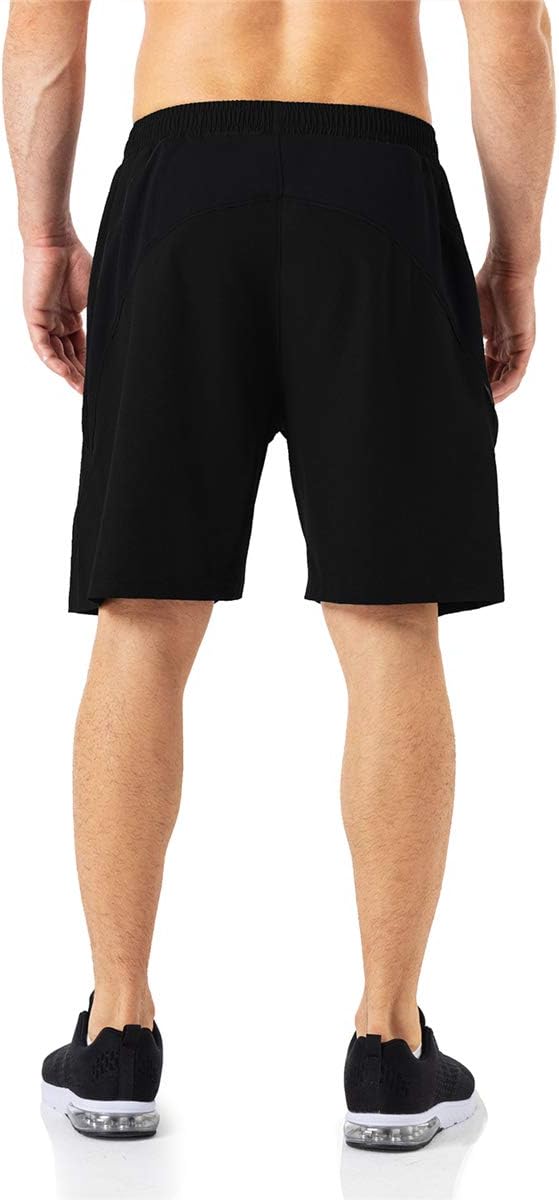 Kyopp Men's Shorts Casual Sports Shorts Workout Gym Running with Zip Pockets Quick Dry Rugby Shorts…-6