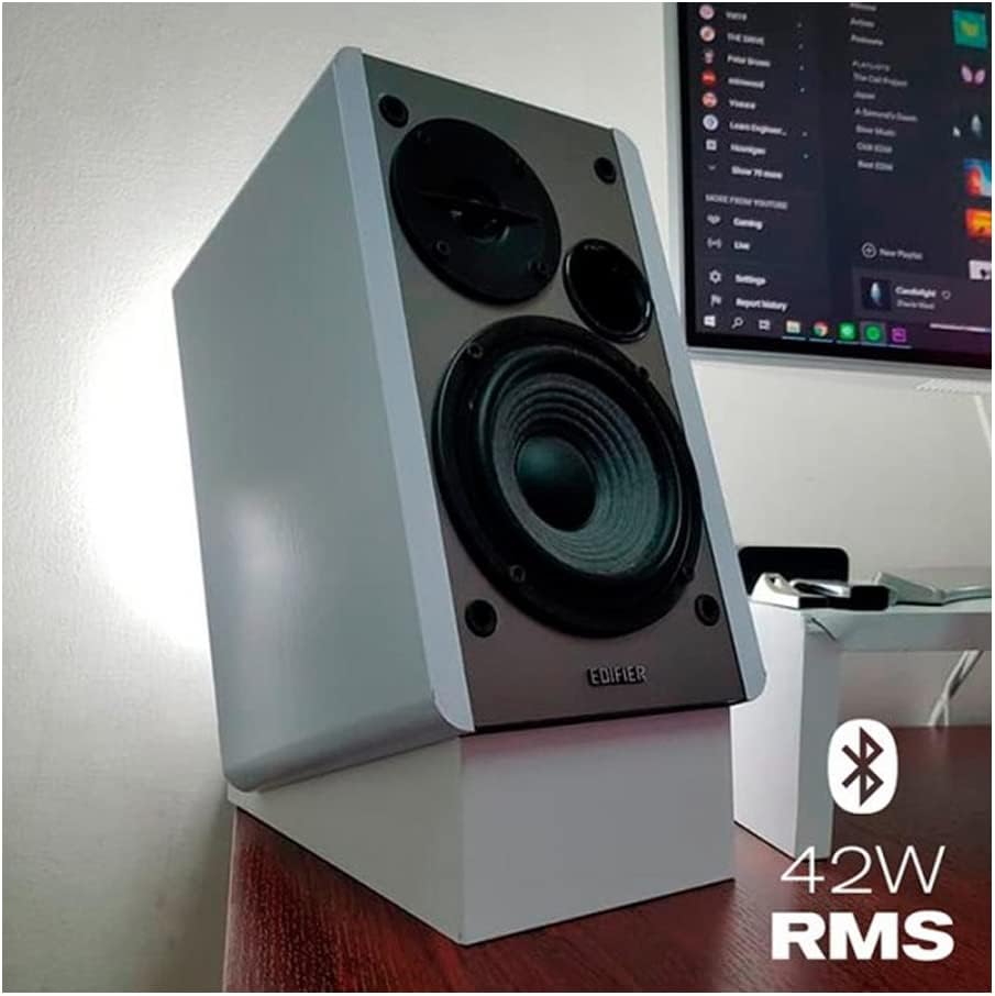 Edifier R1280DB Powered Bluetooth Bookshelf Speakers - Optical Input - Wireless Studio Monitors - 4 Inch Near Field Speaker - 42w RMS - White-5