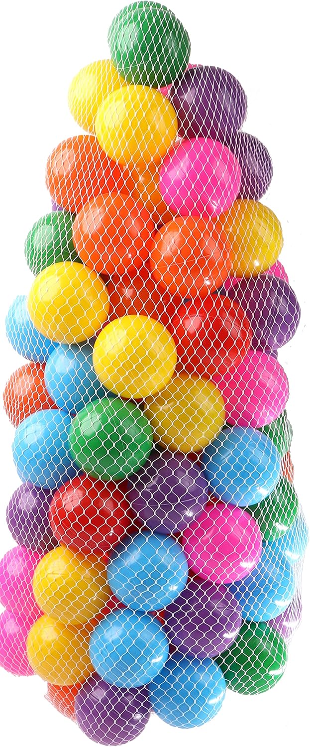 DIVCHI 100PCS Soft Plastic Mini Play Balls Multi Vibrant Colors - Crush Proof, No Sharp Edges, Non Toxic, Phthalate & BPA Free - Use in Kids or Toddler Ball Pit (100PCS)-0