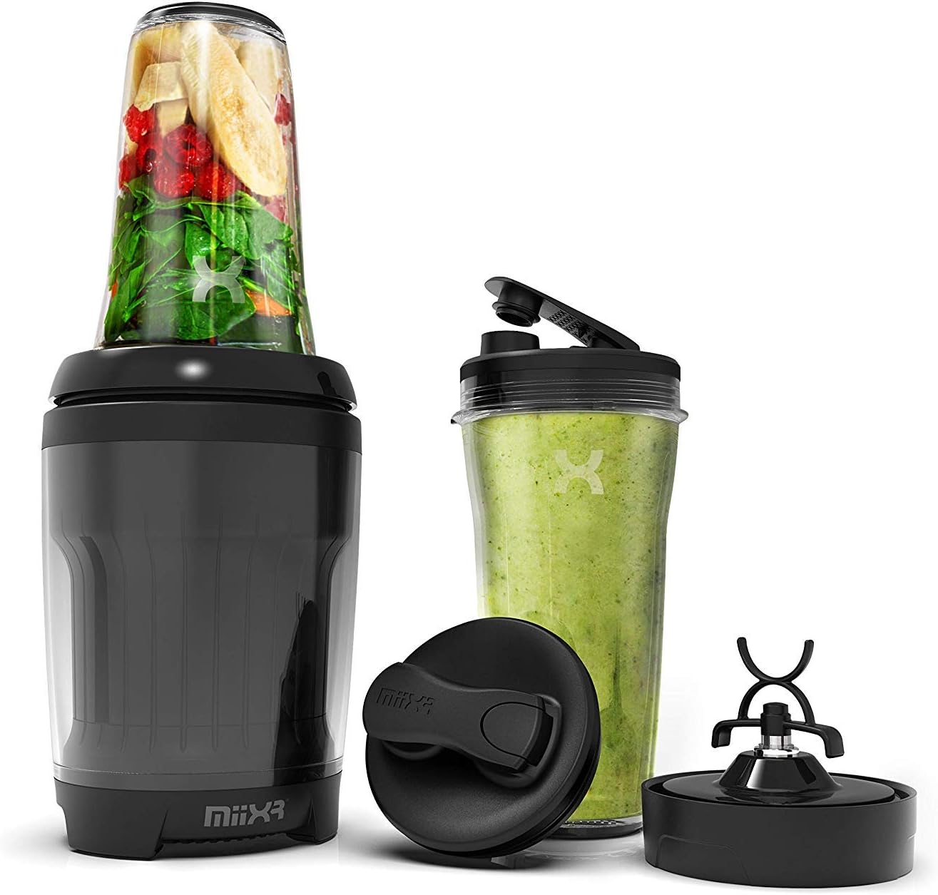 Promixx MiiXR X7 Smoothie Blender - with Performance Nutrition Protein Mixer X-Blade - Highly Efficient 700W - 7 Piece Set - Black-4