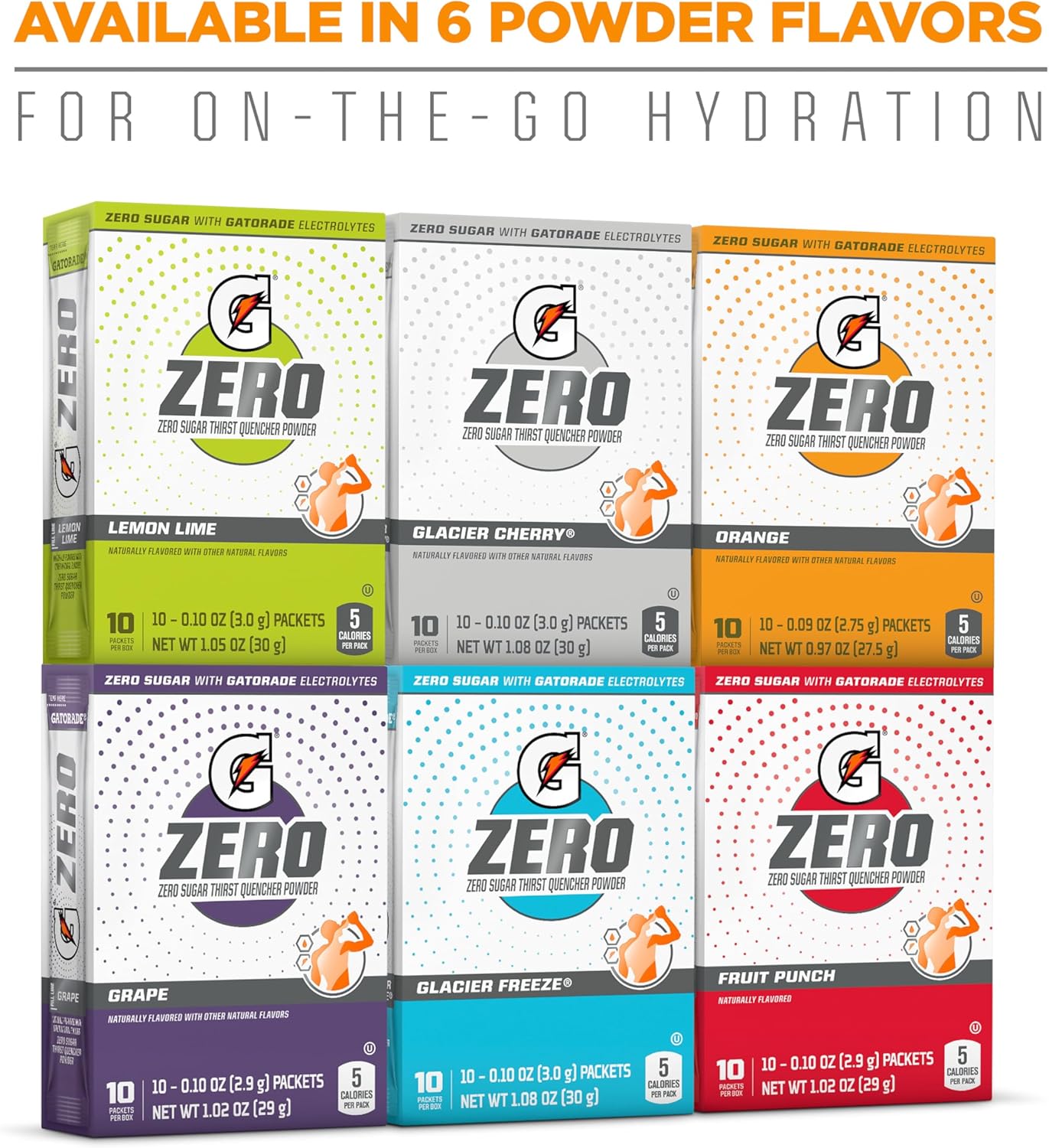 Gatorade Zero Powder, 3 Flavor Variety Pack, 50 Count-6