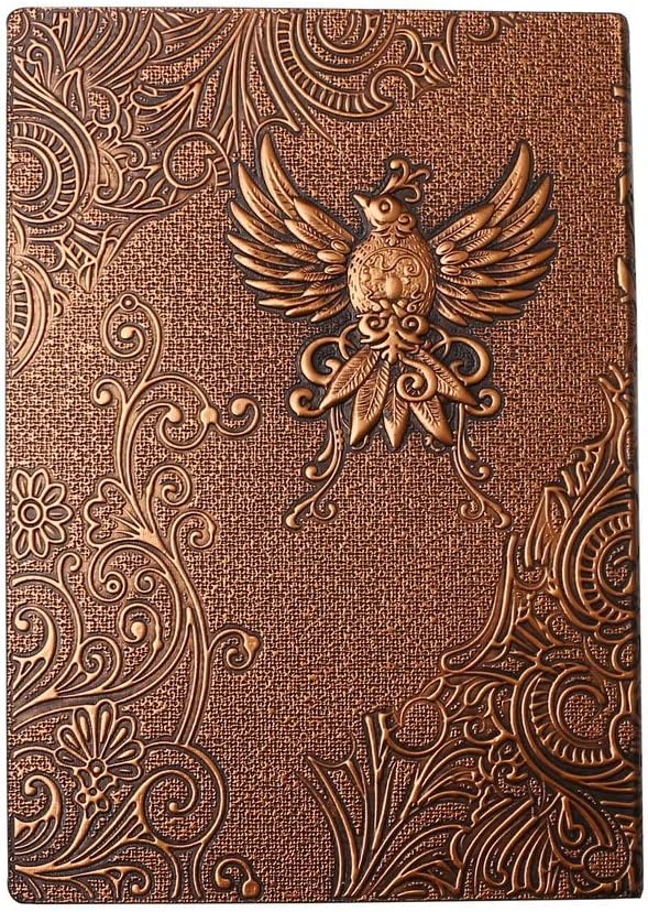 200 Pages A5 Vintage Leather Notebook, 3D Embossed Phoenix Notebook Travel Journal Notepad Copper Phoenix Notebook Diary Travel Journal for School Office Christmas Birthday Gifts-1