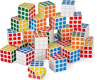 The Twiddlers - 30 Mini Puzzle Speed Cube Fidget Toys, 3x3 - Perfect as Party Bag Fillers for Kids, Brain Teasers Multipack Classroom Rewards Prizes - 3cm