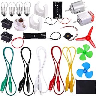 ELCOHO Educational Electric Circuit Kits Toys Science Montessori Learning Kits Electronics Motor Kits with Storage Bag for DIY Science Project, 23 Pieces