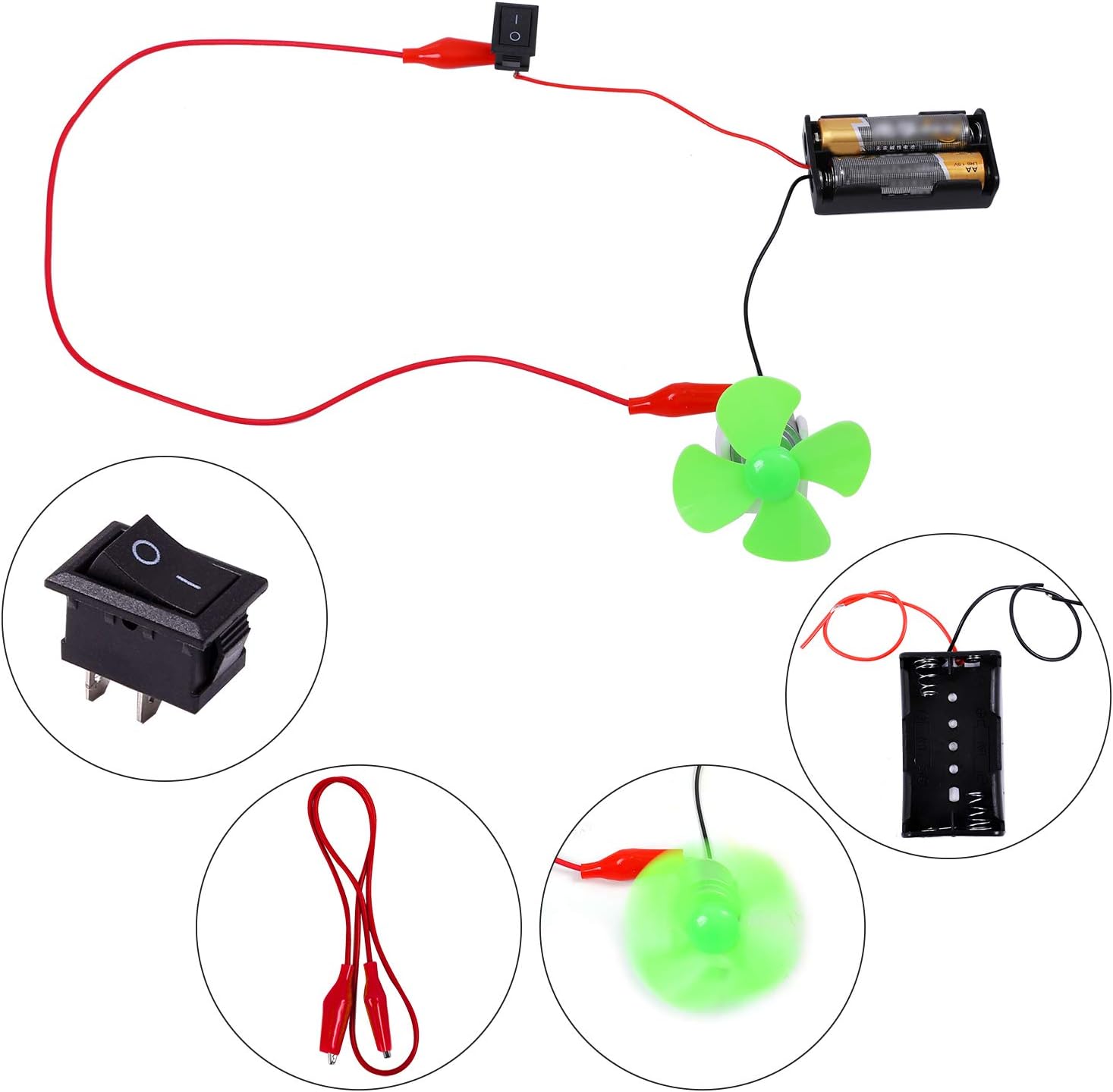 ELCOHO Educational Electric Circuit Kits Toys Science Montessori Learning Kits Electronics Motor Kits with Storage Bag for DIY Science Project, 23 Pieces-1