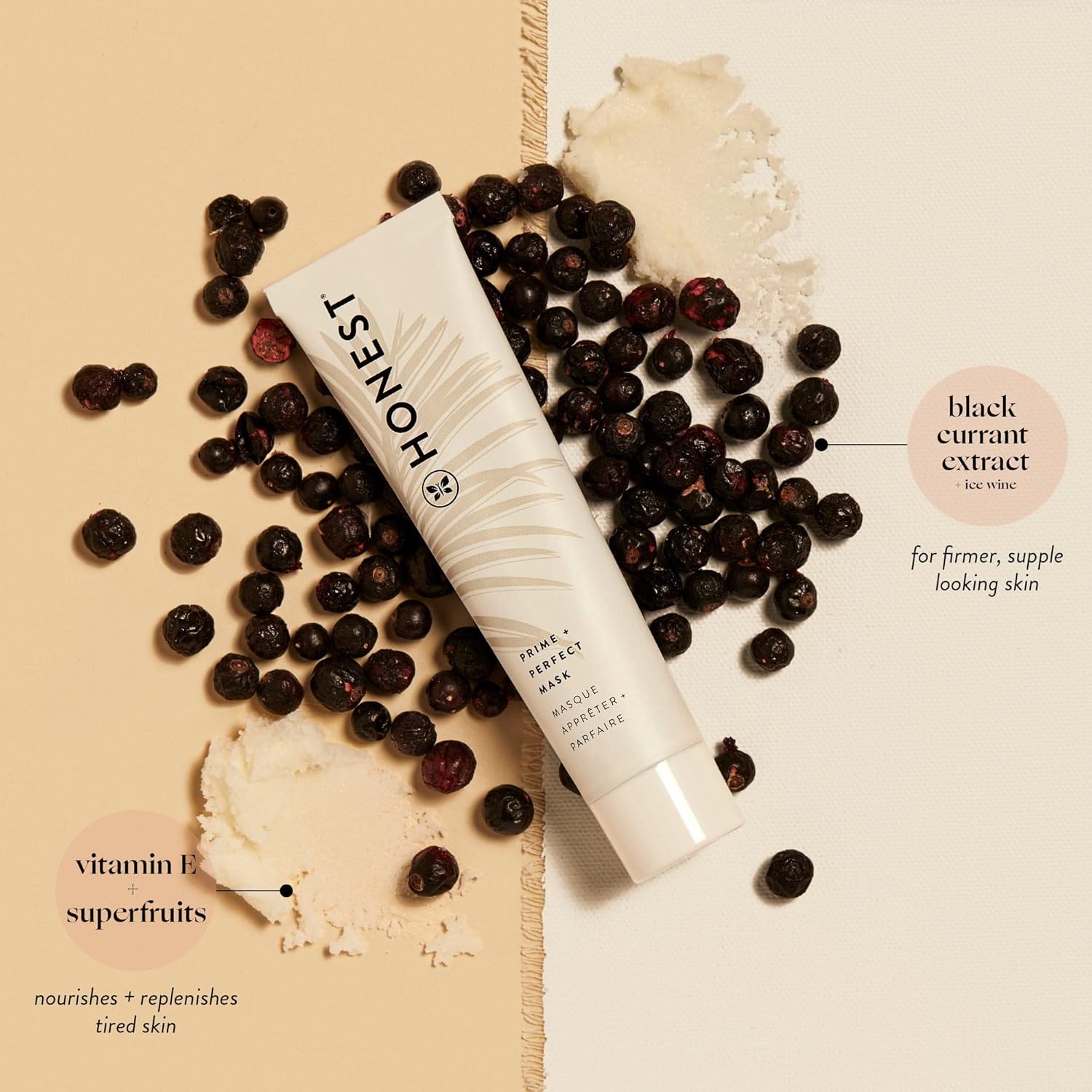 Honest Beauty Antioxidant-Rich Moisturizing Prime + Perfect Mask | Smooths, Firms, + Preps | Shea Butter, Superfruits, Vitamin E | EWG Verified, Vegan + Cruelty Free | 2 fl oz-2