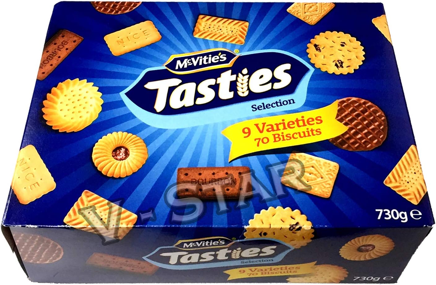 MCVITIE'S TASTIES Selection 730g - 9 Varieties 70 Biscuits Box-0