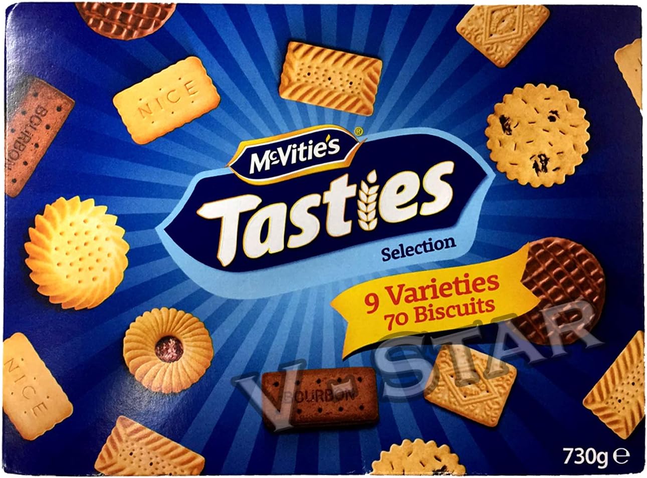 MCVITIE'S TASTIES Selection 730g - 9 Varieties 70 Biscuits Box-1