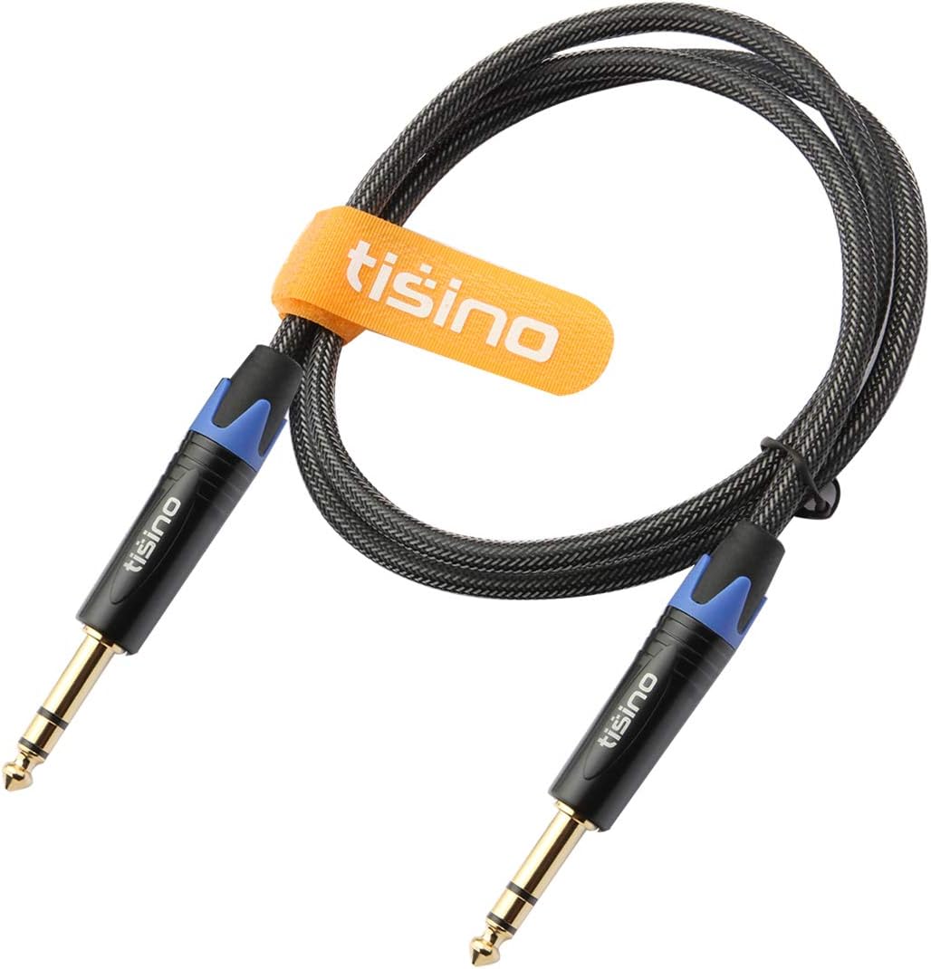 Tisino 6.35mm Jack TRS Cable, Nylon Braid Heavy Duty 6.35 mm 1/4" Stereo Jack Male to Male Balanced Audio Lead Cord - 1m-7