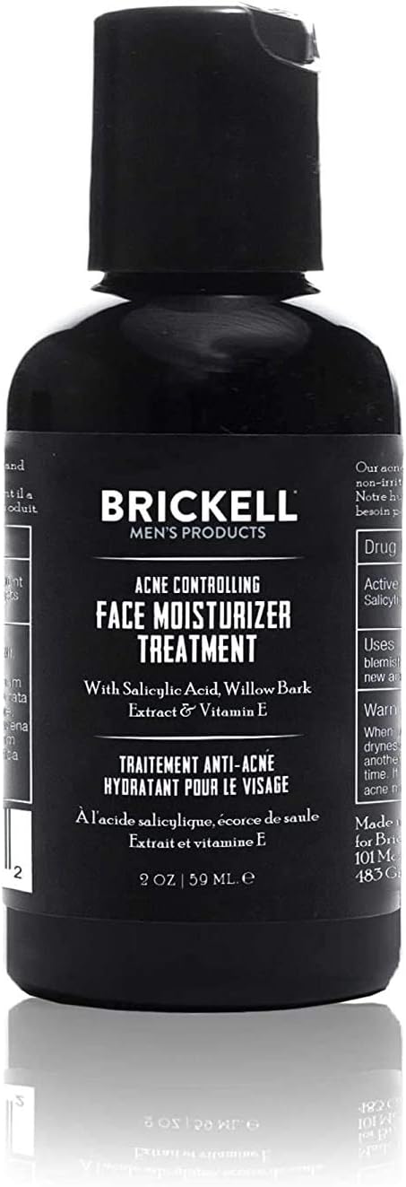 Brickell Men's Acne Controlling Face Moisturizer Treatment for Men, Natural and Organic Acne Face Moisturizer Treatment to Clear Acne, Even Skin Tone and Moisturize Skin, 2% Salicylic Acid, 59 ml-0