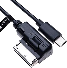 Keple AMI to USB C Music Interface MP3 Adapter Audio Adaptor Compatible with Audi A3, A4, S4, A5, S5, S6, A8, S8, A8-L, Q3, Q5, Q7, TT, R8, VW Jetta, Golf Mk6, Tiguan Touareg Wagon Skoda Seat | 1m