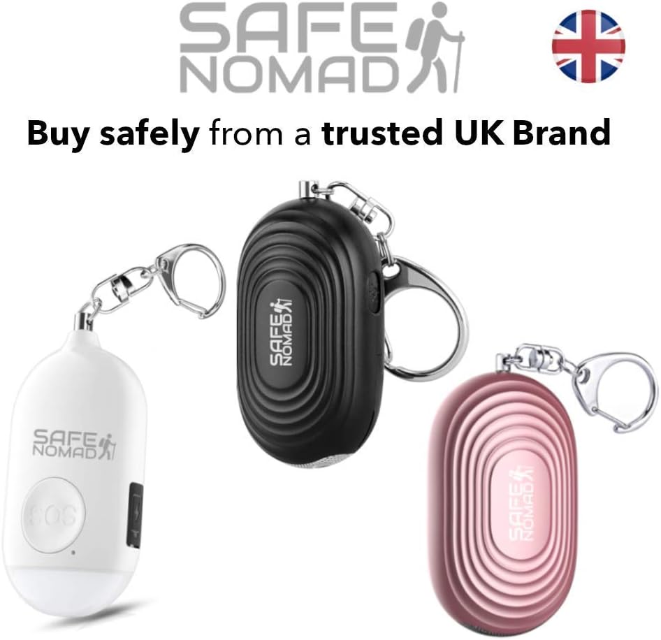 Safesound Personal Alarm for Women with LED Flashlight. Rechargeable, Waterproof, Pink, Small Police Approved Panic & Rape Alarm with Keyring for Students, Elderly, Girls & Kids-4