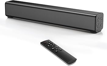 PC Soundbar, Wired and Wireless Computer Speaker Home Theater Stereo Sound Bar for PC, Desktop, Laptop, Tablet, Smartphone [RCA, AUX], Black