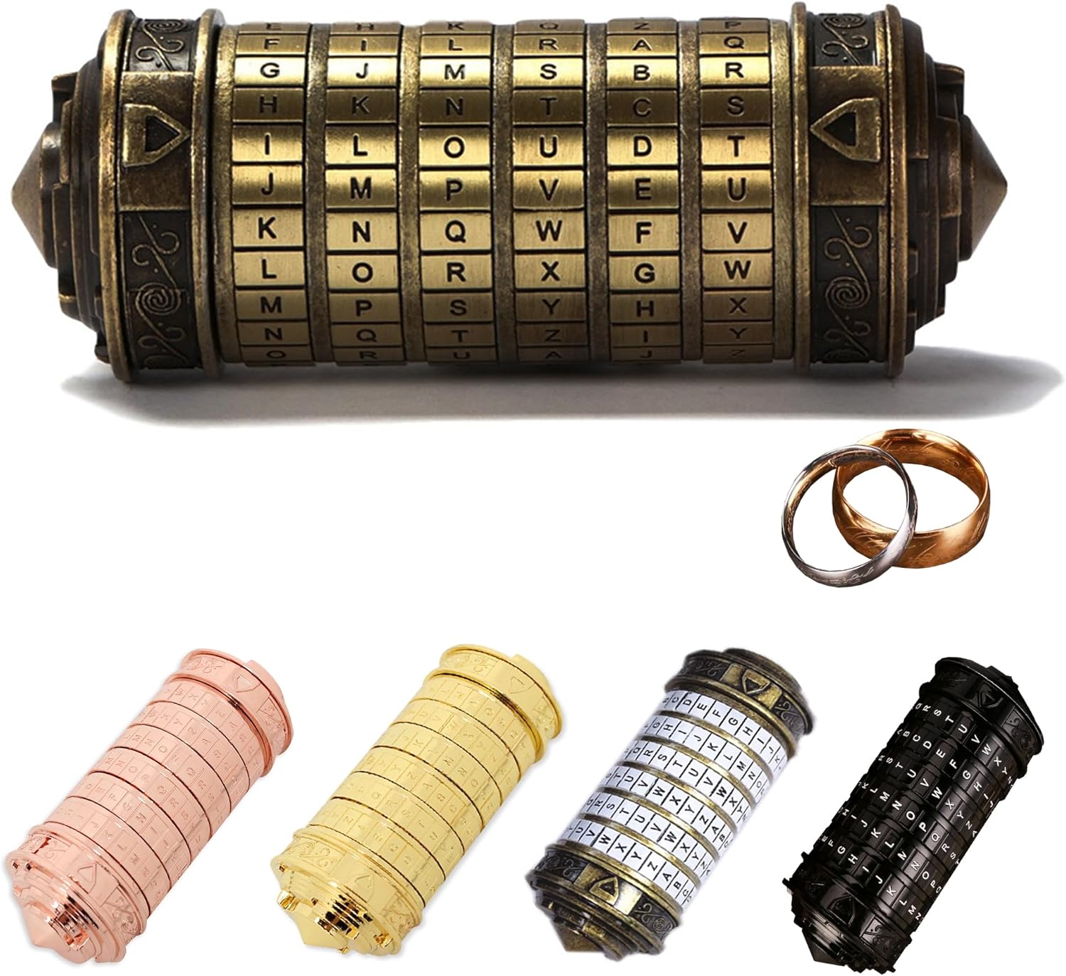 MINGZE Da Vinci Code, Mini Cryptex For Christmas Valentine's Day Most Interesting Creative Romantic Birthday Gifts For Boyfriend and Girlfriend Brain Teaser Lock Puzzles…-0