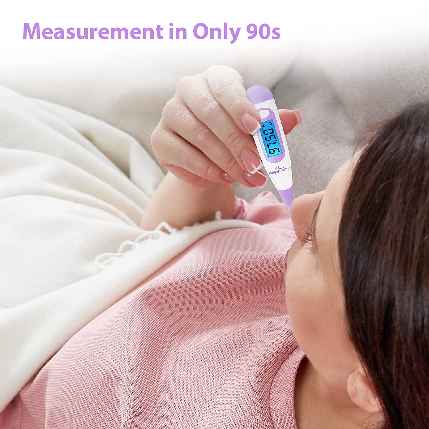 Digital Basal Thermometer Ovulation with Backlight LCD Display, Premom APP(NOT Bluetooth), 1/100th Degree High Precision, Memory Recall, Ovulation Tracking, Charting & Natural Family Planning, Purple-4