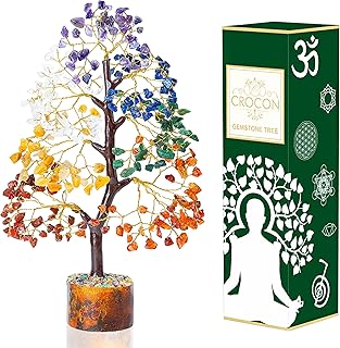 7 Chakra Tree of Life - Crystal Tree for Positive Energy, Attract Good Luck, Feng Shui Money Bonsai - Gemstone Tree, Natural Seven Chakra Healing Stones, Home Decoration - Spiritual Gift