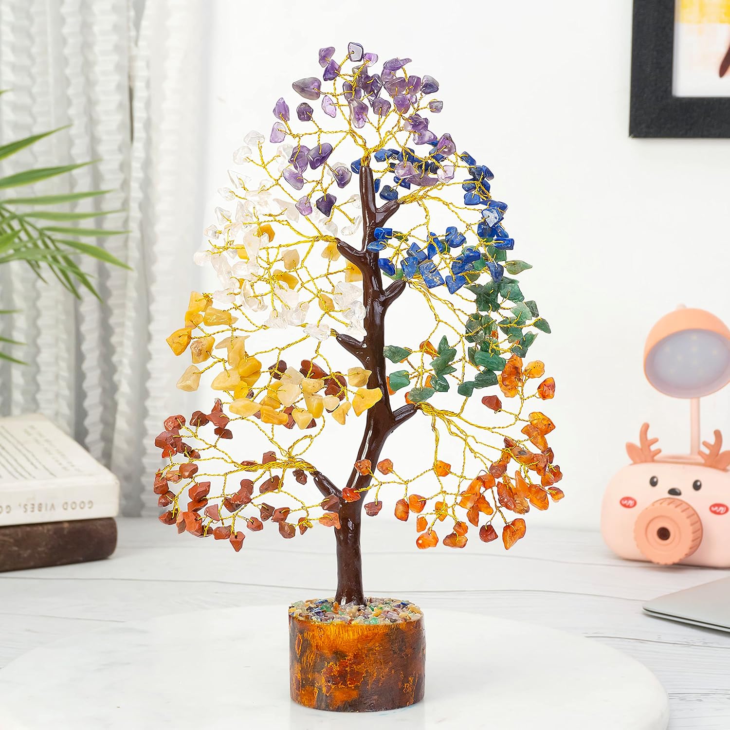 7 Chakra Tree of Life - Crystal Tree for Positive Energy, Attract Good Luck, Feng Shui Money Bonsai - Gemstone Tree, Natural Seven Chakra Healing Stones, Home Decoration - Spiritual Gift-3