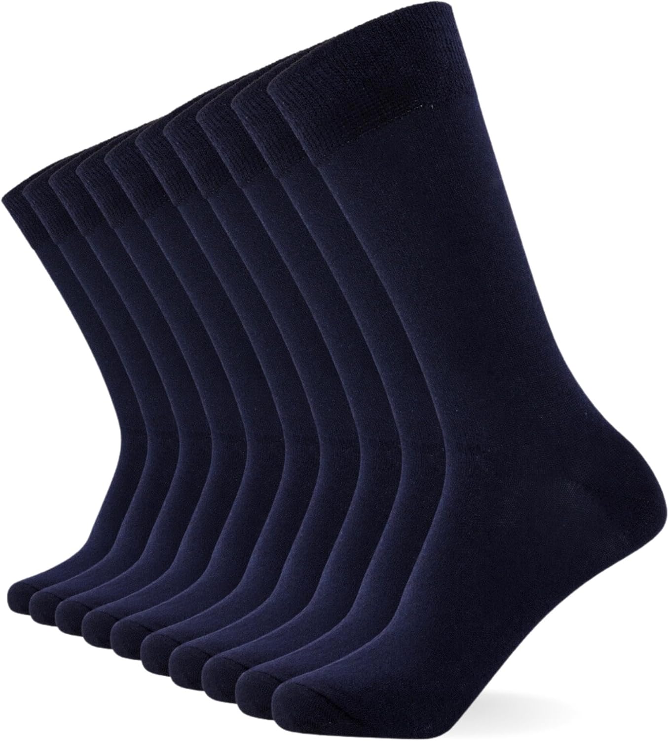 FM London (10-Pack Plain Mens Socks - Comfortable Charcoal, Navy & Black Socks for Men - Cotton Socks Men Suitable for Work & Casual Wear - Breathable, Stain Resistant, Durable Men's Smart Dress Sock-0