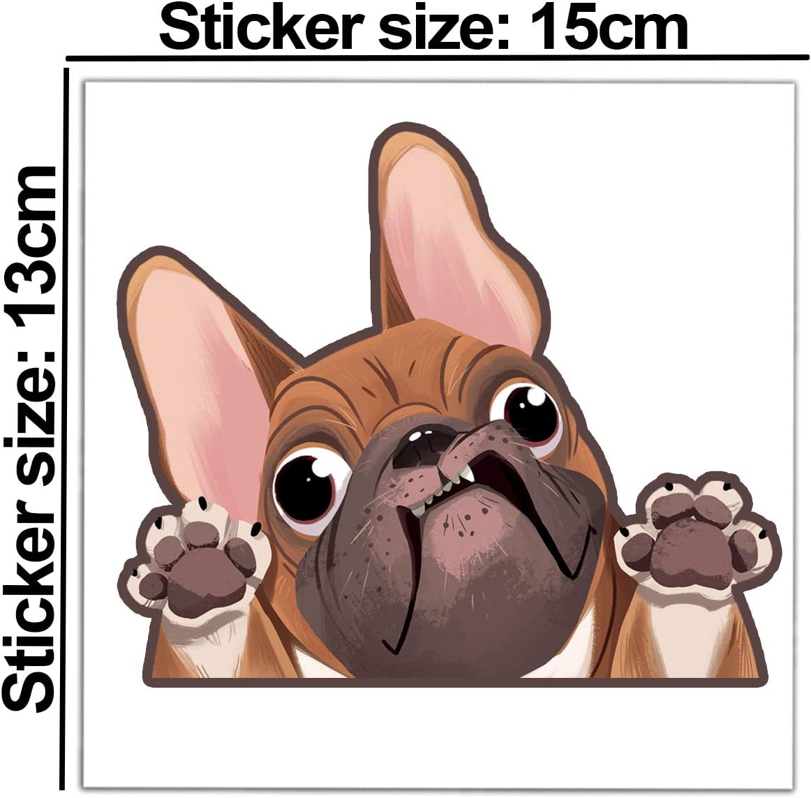 Biomar Labs® 1 x PVC Vinyl Dog Sticker French Bulldog Puppy Decal for Bumper Car Window Moto Helmet B 225-2