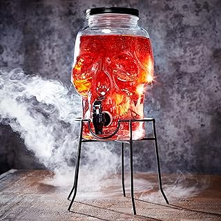 bar@drinkstuff Skull Drinks Dispenser with Stand 4ltr - Beverage Dispenser, Juice Dispenser, Cocktail Dispenser