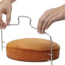 KOKSI Professional Stainless Steel Cake Cutter, Adjustable, Double Cutting Wire Leveller