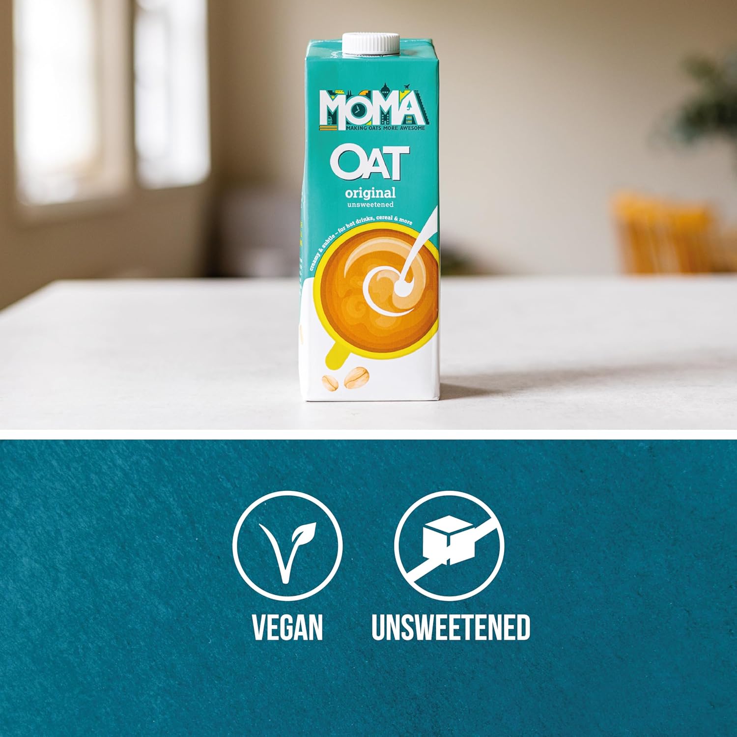 MOMA Original Oat Drink - 6 x 1L - 100% Plant Based Vegan - Made with the whole of the oat for added fibre & a delicious flavour - No Added Sugar-1