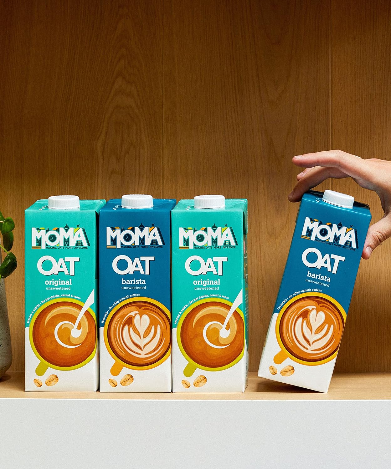 MOMA Original Oat Drink - 6 x 1L - 100% Plant Based Vegan - Made with the whole of the oat for added fibre & a delicious flavour - No Added Sugar-6